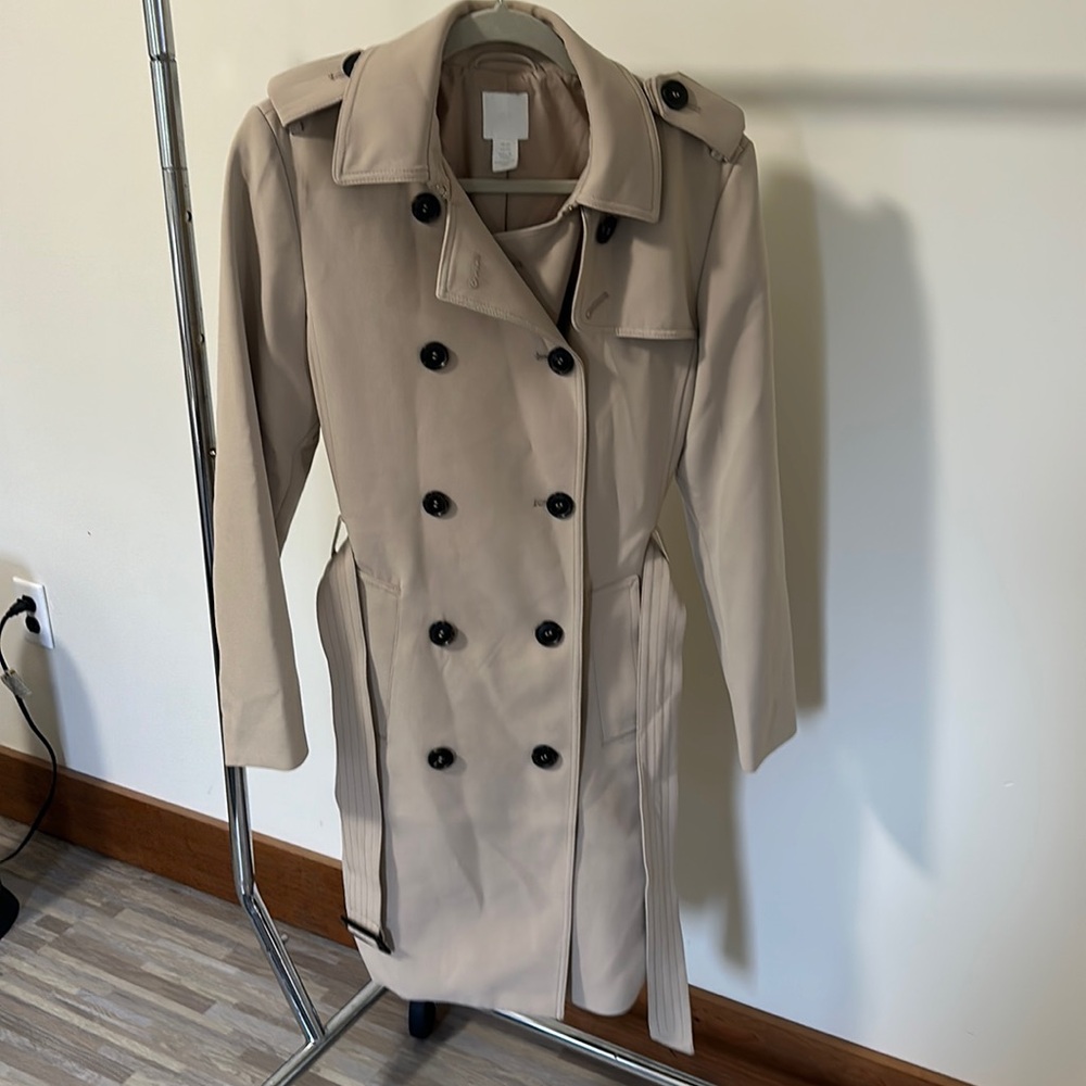 H&M Beige Double-Breasted Trench Coat
